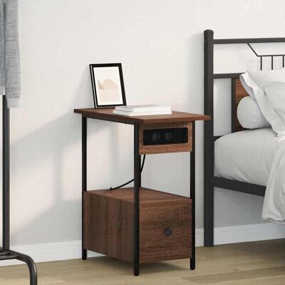 vidaXL Nachttisch Braun Eichen-Optik 60 x 30 x 61 cm Holzwerkstoff vidaXL Nachttisch Braun Eichen-Optik 60 x 30 x 61 cm Holzwerkstoff