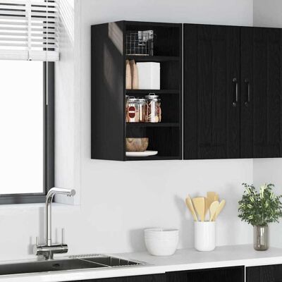 vidaXL Hängeschrank mit Regal Schwarz Eichen-Optik 30 x 29,5 x 60 cm vidaXL Hängeschrank mit Regal Schwarz Eichen-Optik 30 x 29,5 x 60 cm