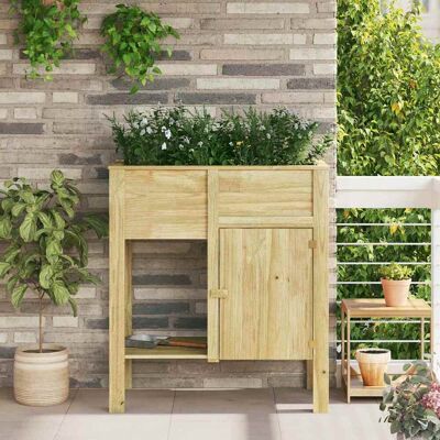 vidaXL Hoher Pflanzer mit Regal Braun Imprägniertes Kiefernholz vidaXL Hoher Pflanzer mit Regal Braun Imprägniertes Kiefernholz