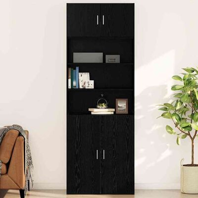 vidaXL Wandschrank Wandmontiert Schwarz Eichen-Optik 80 x 42,5 x 40 cm vidaXL Wandschrank Wandmontiert Schwarz Eichen-Optik 80 x 42,5 x 40 cm