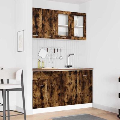 vidaXL Kücheneinheit Lyon 4 pcs Geräucherte Eiche Holzwerkstoff vidaXL Kücheneinheit Lyon 4 pcs Geräucherte Eiche Holzwerkstoff