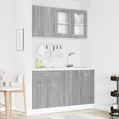 vidaXL Kücheneinheit Lyon 4 pcs Grau Sonoma Holzwerkstoff vidaXL Kücheneinheit Lyon 4 pcs Grau Sonoma Holzwerkstoff