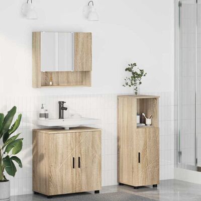 vidaXL Badezimmermöbel-Set 3 stk. Sonoma-Eiche 61 x 35 x 64 cm vidaXL Badezimmermöbel-Set 3 stk. Sonoma-Eiche 61 x 35 x 64 cm