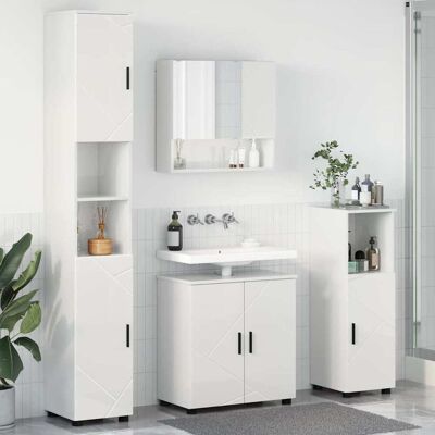 vidaXL Badezimmermöbel-Set 4 stk. Hochglanz Weiß 61 x 35 x 64 cm vidaXL Badezimmermöbel-Set 4 stk. Hochglanz Weiß 61 x 35 x 64 cm