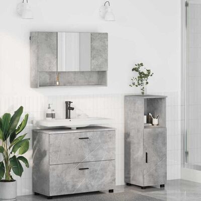 vidaXL Badezimmermöbel-Set 3 stk. Beton Grau 76,5 x 35 x 64 cm vidaXL Badezimmermöbel-Set 3 stk. Beton Grau 76,5 x 35 x 64 cm