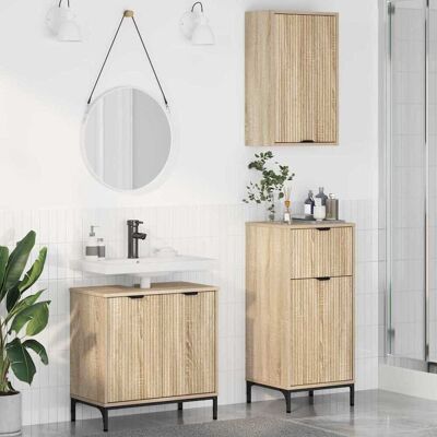 vidaXL Badezimmermöbel Set mit Regal 3 pcs Sonoma-Eiche Holzwerkstoff vidaXL Badezimmermöbel Set mit Regal 3 pcs Sonoma-Eiche Holzwerkstoff