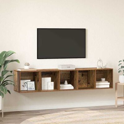 vidaXL TV-Schrank Set 2 Stk. Altholz Holzwerkstoff vidaXL TV-Schrank Set 2 Stk. Altholz Holzwerkstoff