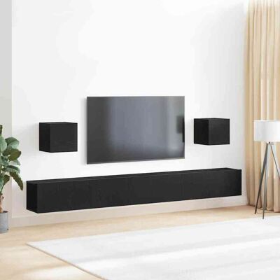 vidaXL TV-Schrankset 7 pcs Schwarz Eichen-Optik 100 x 30 x 30 cm vidaXL TV-Schrankset 7 pcs Schwarz Eichen-Optik 100 x 30 x 30 cm