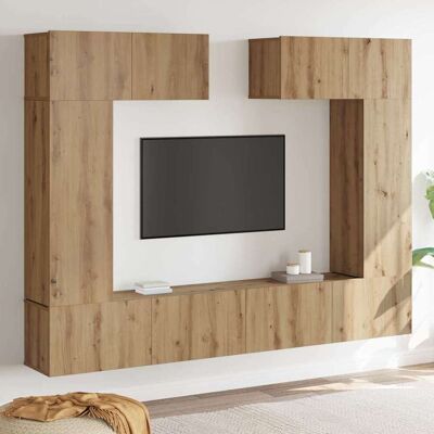 vidaXL TV-Schrankset Wandmontiert 6 pcs Artisan-Eiche Holzwerkstoff vidaXL TV-Schrankset Wandmontiert 6 pcs Artisan-Eiche Holzwerkstoff