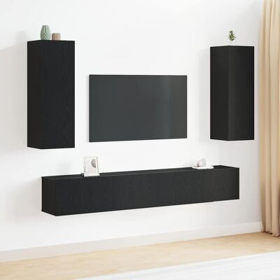vidaXL TV-Schrankset 5 pcs Schwarz Eichen-Optik 160 x 30 x 30,5 cm vidaXL TV-Schrankset 5 pcs Schwarz Eichen-Optik 160 x 30 x 30,5 cm
