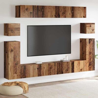 vidaXL TV-Einheiten Wandmontiert 4 pcs Altholz Holzwerkstoff vidaXL TV-Einheiten Wandmontiert 4 pcs Altholz Holzwerkstoff