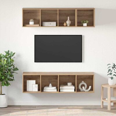 vidaXL TV-Schrankset 3 pcs Artisan-Eiche Holzwerkstoff vidaXL TV-Schrankset 3 pcs Artisan-Eiche Holzwerkstoff