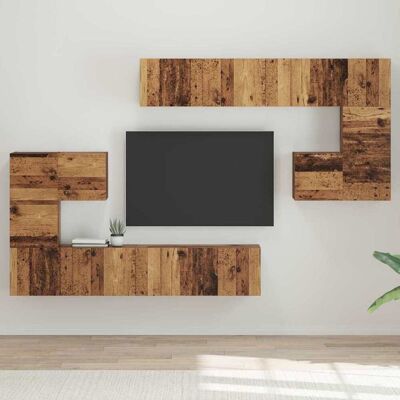 vidaXL TV-Einheiten Wandmontiert 4 pcs Altholz Holzwerkstoff vidaXL TV-Einheiten Wandmontiert 4 pcs Altholz Holzwerkstoff