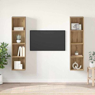 vidaXL TV-Schrankset 2 pcs Braun Holzwerkstoff vidaXL TV-Schrankset 2 pcs Braun Holzwerkstoff