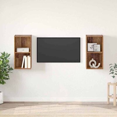 vidaXL TV-Schrankset 2 Stk. Altholz Holzwerkstoff vidaXL TV-Schrankset 2 Stk. Altholz Holzwerkstoff