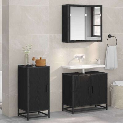 vidaXL Sideboard Schwarz Eichen-Optik 35,5 x 35 x 76 cm vidaXL Sideboard Schwarz Eichen-Optik 35,5 x 35 x 76 cm
