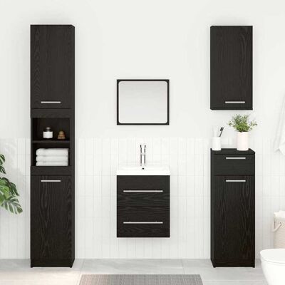 vidaXL Waschbeckenunterschrank Schwarz Eichen-Optik 38,5 x 41 x 48 cm vidaXL Waschbeckenunterschrank Schwarz Eichen-Optik 38,5 x 41 x 48 cm