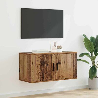 vidaXL Wandmontiertes TV-Regal Altholz 80 x 34,5 x 40 cm Holzwerkstoff vidaXL Wandmontiertes TV-Regal Altholz 80 x 34,5 x 40 cm Holzwerkstoff