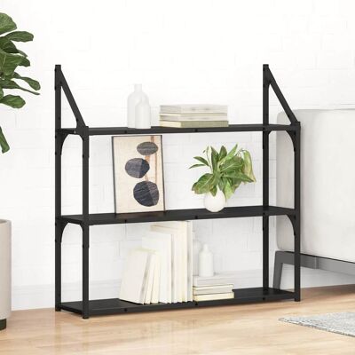 vidaXL Wandregal Schwarz Eichen-Optik 80 x 21 x 78,5 cm Holzwerkstoff vidaXL Wandregal Schwarz Eichen-Optik 80 x 21 x 78,5 cm Holzwerkstoff