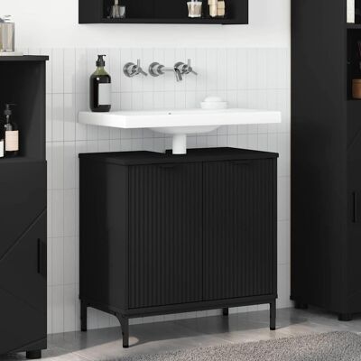 vidaXL Waschbeckenschrank Schwarz 60,5 x 33,5 x 61 cm Holzwerkstoff vidaXL Waschbeckenschrank Schwarz 60,5 x 33,5 x 61 cm Holzwerkstoff