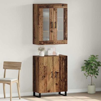 vidaXL Highboard 2 pcs Altholz 69,5 x 34 x 180 cm Holzwerkstoff vidaXL Highboard 2 pcs Altholz 69,5 x 34 x 180 cm Holzwerkstoff