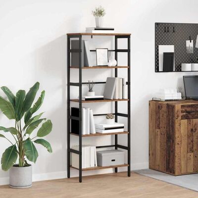 vidaXL Bücherregal 4 Ebenen 60 x 29,5 x 149 cm Holzwerkstoff Altholz vidaXL Bücherregal 4 Ebenen 60 x 29,5 x 149 cm Holzwerkstoff Altholz