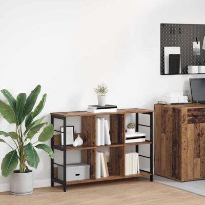 vidaXL Bücherregal 6 Ebenen 102 x 32 x 72,5 cm Holzwerkstoff Altholz vidaXL Bücherregal 6 Ebenen 102 x 32 x 72,5 cm Holzwerkstoff Altholz