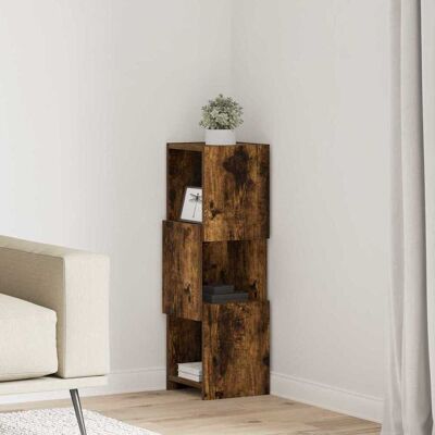 vidaXL Eckschrank 25,5x25x80cm Holzwerkstoff Geräucherte Eiche vidaXL Eckschrank 25,5x25x80cm Holzwerkstoff Geräucherte Eiche