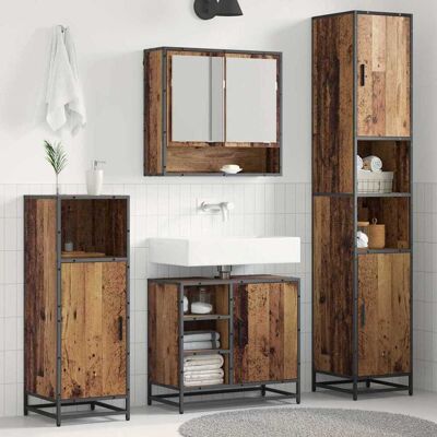 vidaXL Badezimmermöbel-Set mit Regal 3 pcs Altholz Holzwerkstoff vidaXL Badezimmermöbel-Set mit Regal 3 pcs Altholz Holzwerkstoff