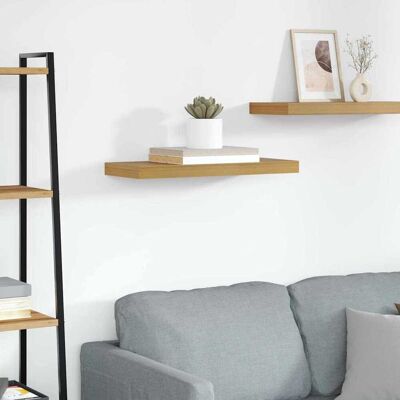 vidaXL Wandregal Wandmontiert Beige 60 x 23 x 4 cm Holzwerkstoff vidaXL Wandregal Wandmontiert Beige 60 x 23 x 4 cm Holzwerkstoff