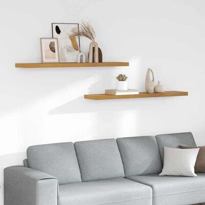 vidaXL Wandregal 2 pcs Beige 120 x 23,5 x 4 cm Holzwerkstoff vidaXL Wandregal 2 pcs Beige 120 x 23,5 x 4 cm Holzwerkstoff