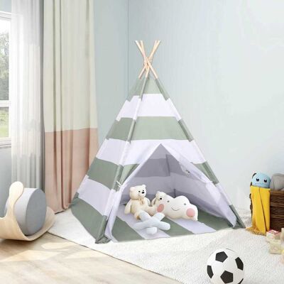 vidaXL Kindertent Grau und Weiß 120 x 120 x 150 cm Massivholz Kiefer vidaXL Kindertent Grau und Weiß 120 x 120 x 150 cm Massivholz Kiefer
