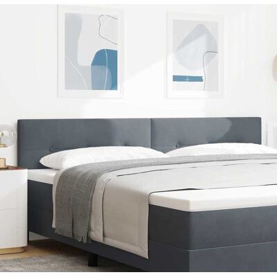 vidaXL LED Kopfteil mit LED-Lichtleisten Grau 200 cm Samt vidaXL LED Kopfteil mit LED-Lichtleisten Grau 200 cm Samt