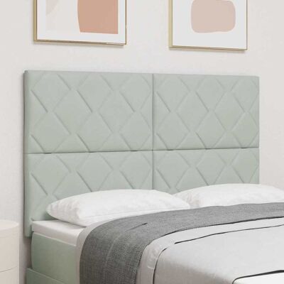 vidaXL LED Kopfteil Hellgrau 144 cm Samt vidaXL LED Kopfteil Hellgrau 144 cm Samt