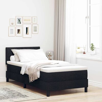 vidaXL Boxspringbett mit Kopfteil Schwarz 90 x 190 cm Stoff vidaXL Boxspringbett mit Kopfteil Schwarz 90 x 190 cm Stoff