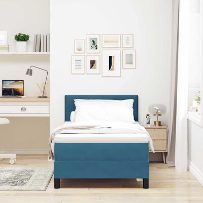 vidaXL Boxspringbett mit Kopfteil Dunkelblau 90 x 190 cm Samt vidaXL Boxspringbett mit Kopfteil Dunkelblau 90 x 190 cm Samt
