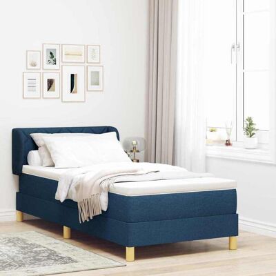 vidaXL Boxspringbett mit Kopfteil Blau 90 x 190 cm Stoff vidaXL Boxspringbett mit Kopfteil Blau 90 x 190 cm Stoff