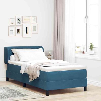 vidaXL Boxspringbett mit Kopfteil Dunkelblau 90 x 190 cm Samt vidaXL Boxspringbett mit Kopfteil Dunkelblau 90 x 190 cm Samt