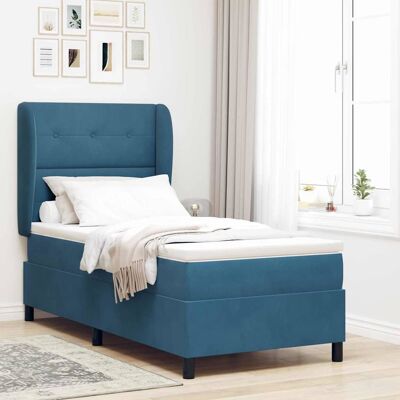 vidaXL Boxspringbett mit Kopfteil Dunkelblau 190 x 90 cm Samt vidaXL Boxspringbett mit Kopfteil Dunkelblau 190 x 90 cm Samt