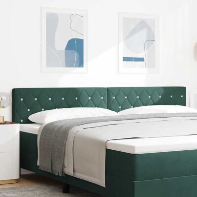vidaXL LED Kopfteil mit LED-Lichtleisten Dunkelgrün 200 cm Samt vidaXL LED Kopfteil mit LED-Lichtleisten Dunkelgrün 200 cm Samt