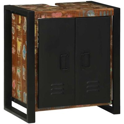 vidaXL Waschbeckenunterschrank Braun Massives upgecyceltes Holz vidaXL Waschbeckenunterschrank Braun Massives upgecyceltes Holz