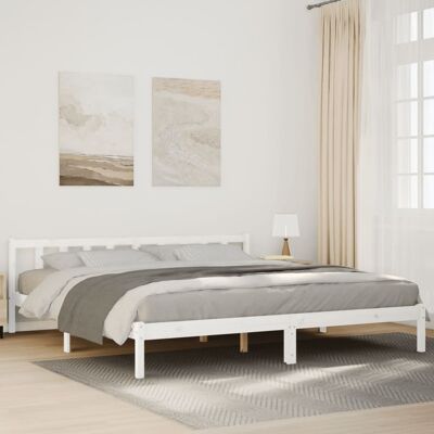 vidaXL Massivholzbett Extra Lang ohne Matratze Weiß 200x210 Kieferholz vidaXL Massivholzbett Extra Lang ohne Matratze Weiß 200x210 Kieferholz