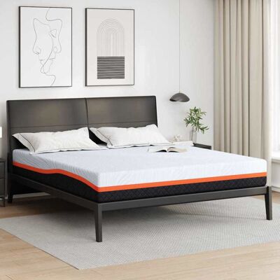 vidaXL Matratze Weiß und Grau 200 x 200 cm Jacquard-Stoff vidaXL Matratze Weiß und Grau 200 x 200 cm Jacquard-Stoff
