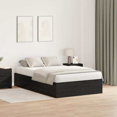 Vidaxl Schwarze Eichen Bett mit Stauraum - 120x200 cm Modernes Design Vidaxl Schwarze Eichen Bett mit Stauraum - 120x200 cm Modernes Design