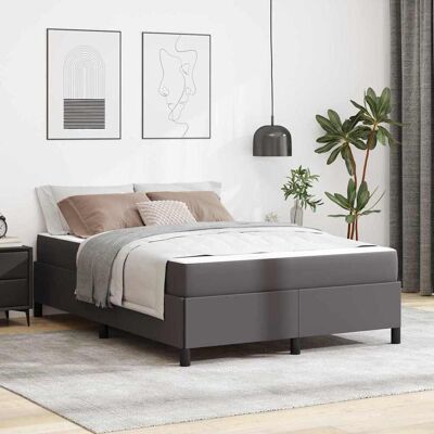 vidaXL Bettrahmen mit Matratze Grau 160 x 200 cm Stoff vidaXL Bettrahmen mit Matratze Grau 160 x 200 cm Stoff