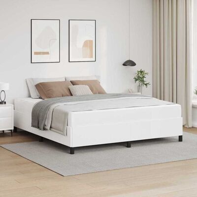 vidaXL Bettrahmen mit Matratze Weiß 180 x 200 cm Stoff vidaXL Bettrahmen mit Matratze Weiß 180 x 200 cm Stoff