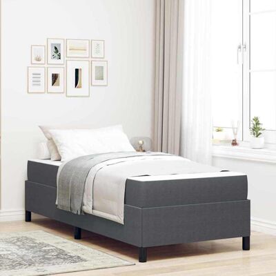 vidaXL Bettrahmen mit Matratze Dunkelgrau 100 x 200 cm Stoff vidaXL Bettrahmen mit Matratze Dunkelgrau 100 x 200 cm Stoff