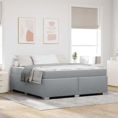 vidaXL Bettrahmen mit Matratze Hellgrau 180 x 200 cm Stoff vidaXL Bettrahmen mit Matratze Hellgrau 180 x 200 cm Stoff