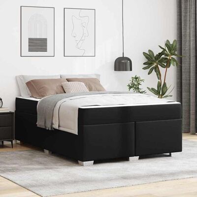 vidaXL Bettrahmen mit Matratze Schwarz 140 x 200 cm Stoff vidaXL Bettrahmen mit Matratze Schwarz 140 x 200 cm Stoff