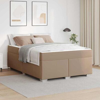 vidaXL Bettrahmen mit Matratze Cappuccino 160 x 200 cm Stoff vidaXL Bettrahmen mit Matratze Cappuccino 160 x 200 cm Stoff